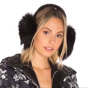 Fox Fur Janine Earmuffs by Eugenia Kim - Black
